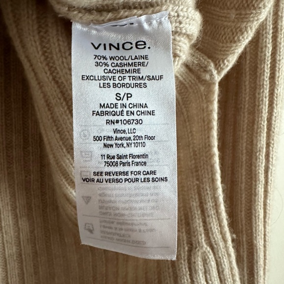 Vince • Wool & Cashmere Rib Sweater‎ in Natural - Picture 5 of 8